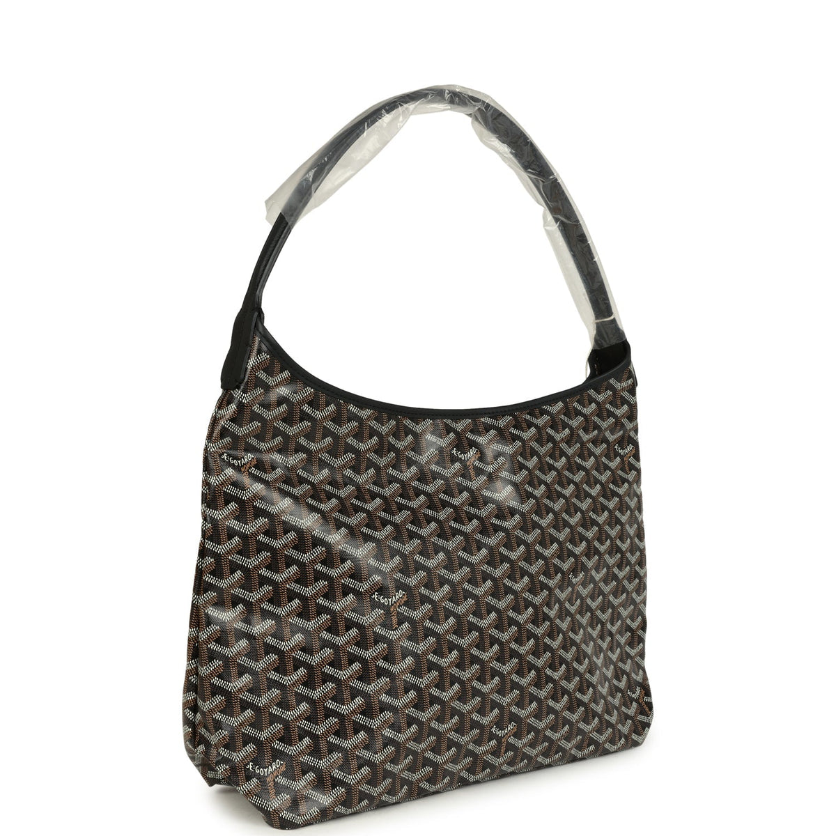 Goyard Goyardine Black Boheme Hobo Bag Palladium Hardware