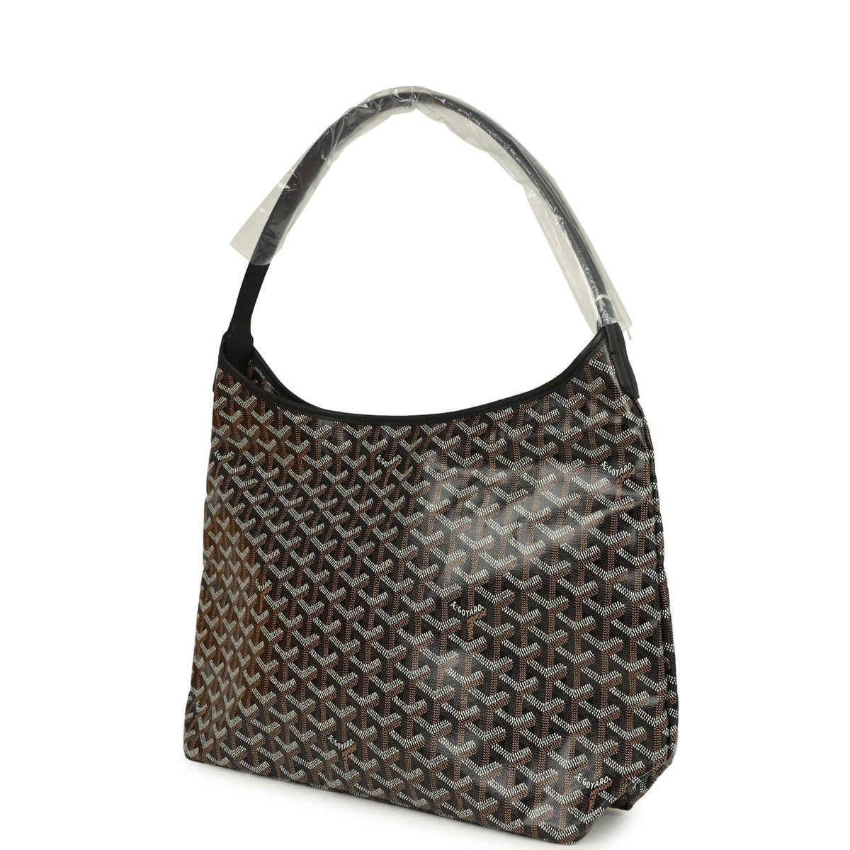 Goyard Goyardine Black Boheme Hobo Bag Palladium Hardware