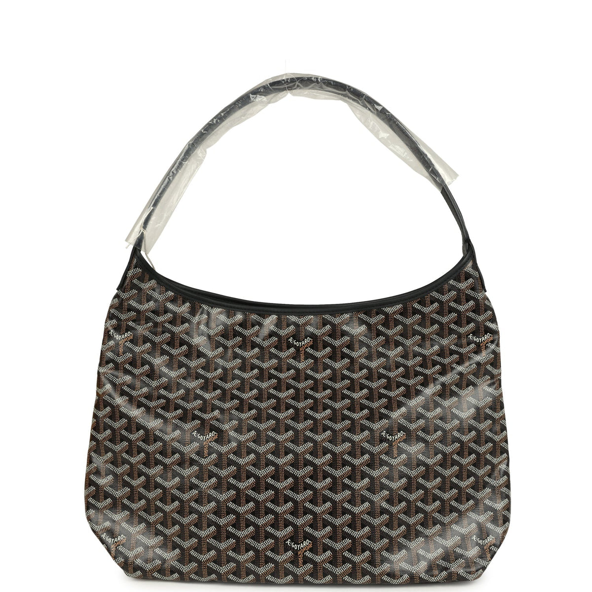 Goyard Goyardine Black Boheme Hobo Bag Palladium Hardware