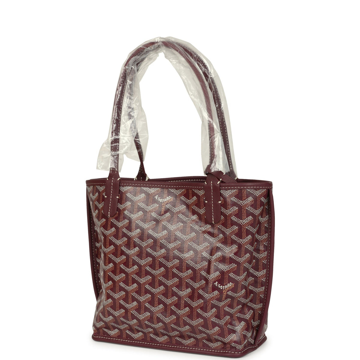 Goyard Goyardine Burgundy Anjou Mini Bag Palladium Hardware