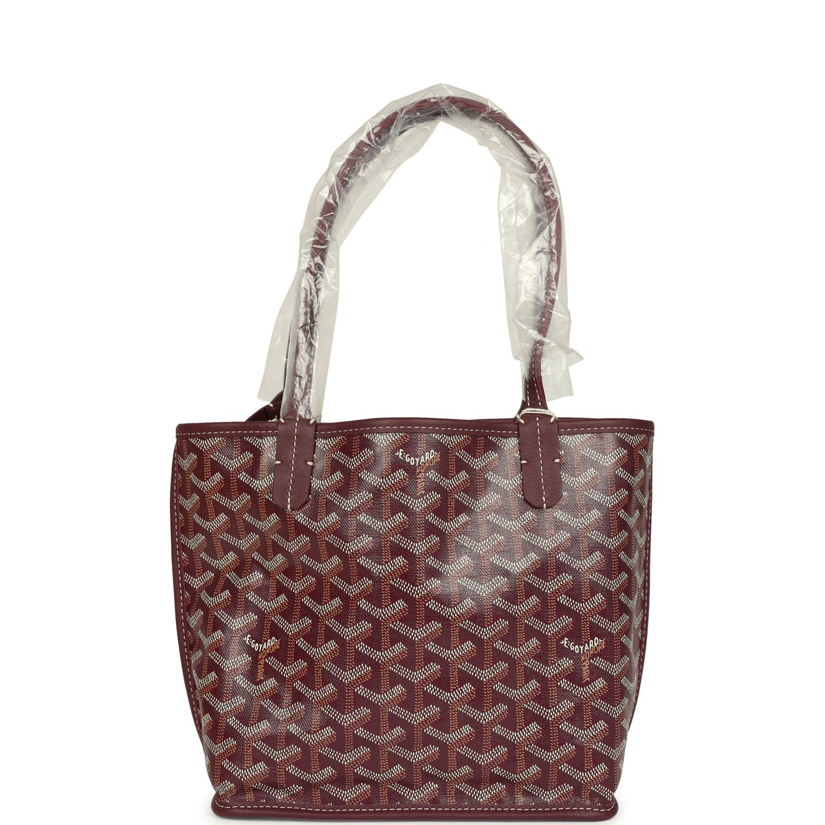Goyard Goyardine Burgundy Anjou Mini Bag Palladium Hardware