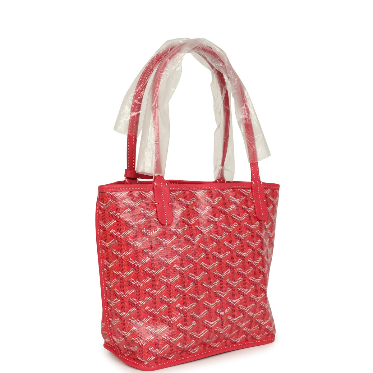 Goyard Goyardine Canvas Fuchsia Anjou Mini Tote Palladium Hardware