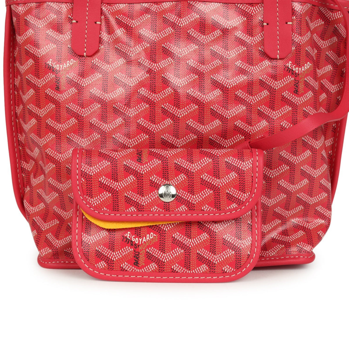 Goyard Goyardine Canvas Fuchsia Anjou Mini Tote Palladium Hardware
