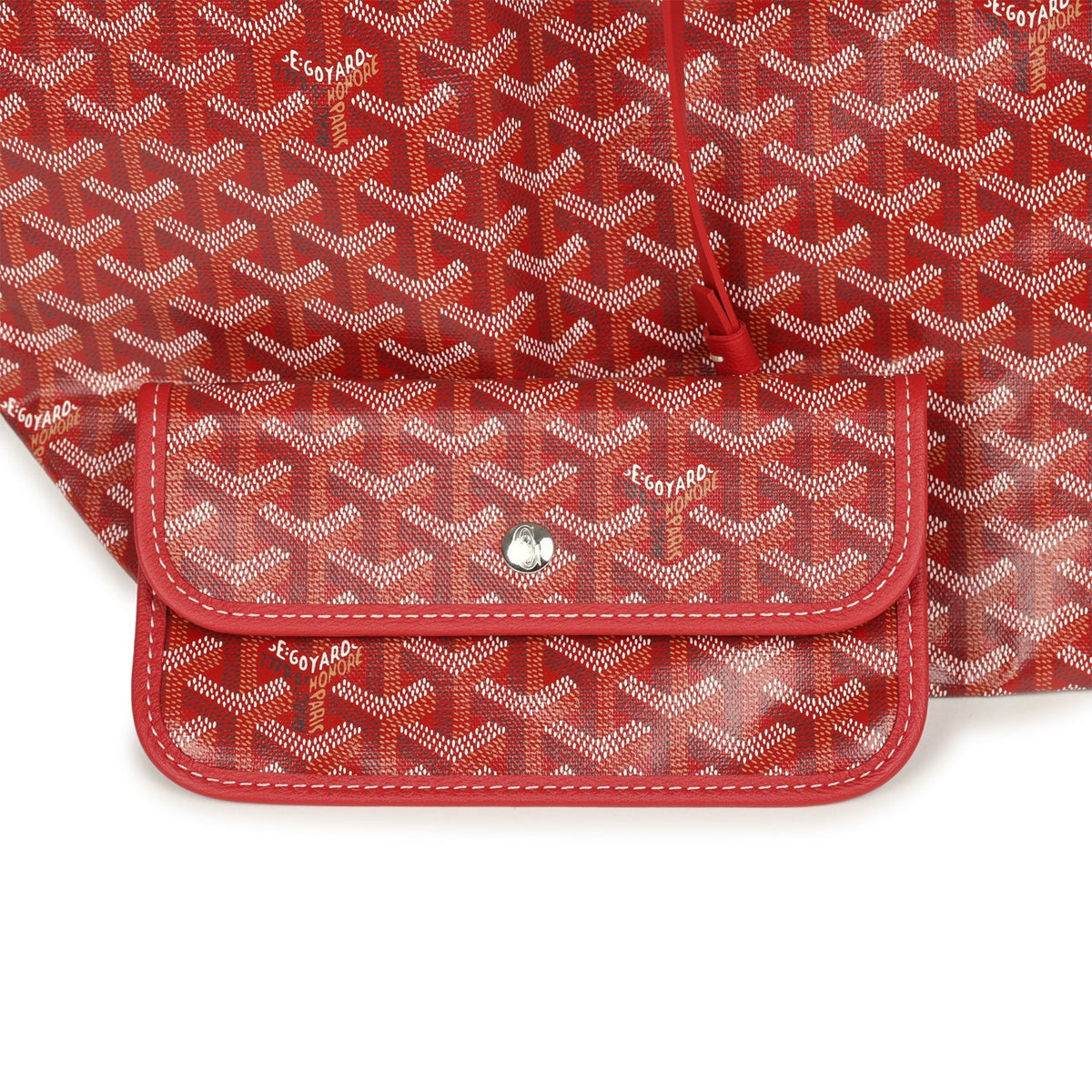 Goyard Goyardine Red Saint Louis GM Tote Bag Palladium Hardware