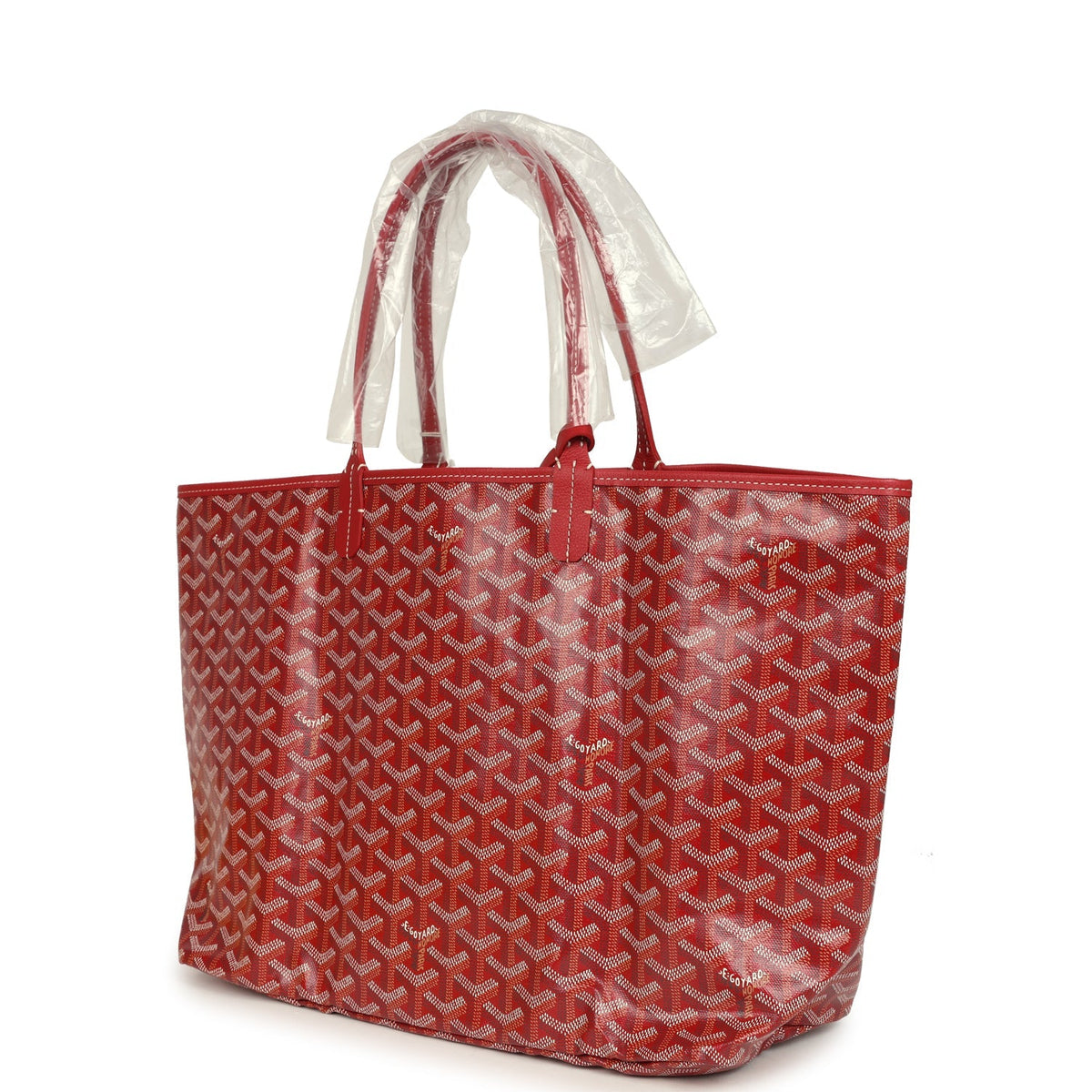Goyard Goyardine Red Saint Louis PM Tote Bag Palladium Hardware