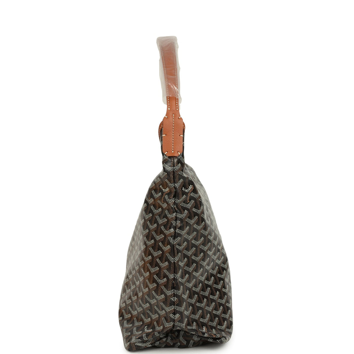 Goyard Goyardine Canvas Black and Brown Hand-Painted Heart Boheme Hobo Palladium Hardware