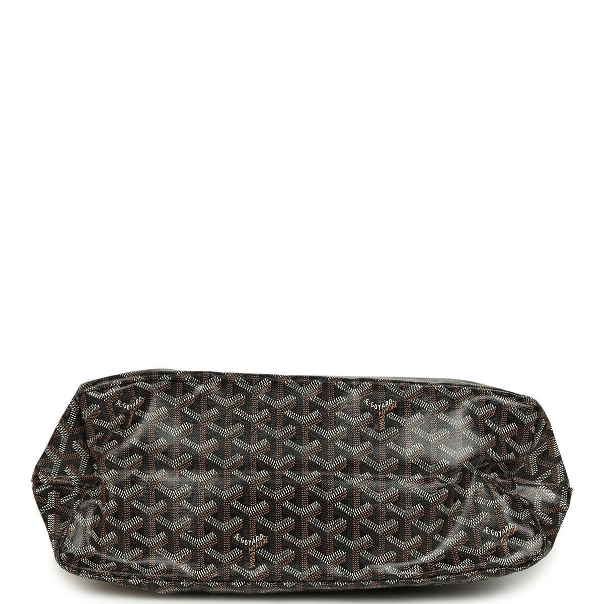 Goyard Goyardine Canvas Black and Brown Hand-Painted Heart Boheme Hobo Palladium Hardware