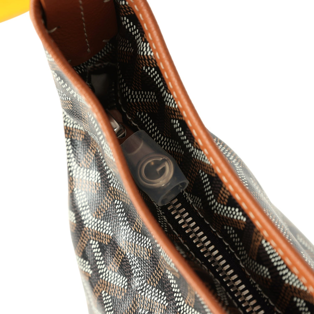 Goyard Goyardine Canvas Black and Brown Hand-Painted Heart Boheme Hobo Palladium Hardware