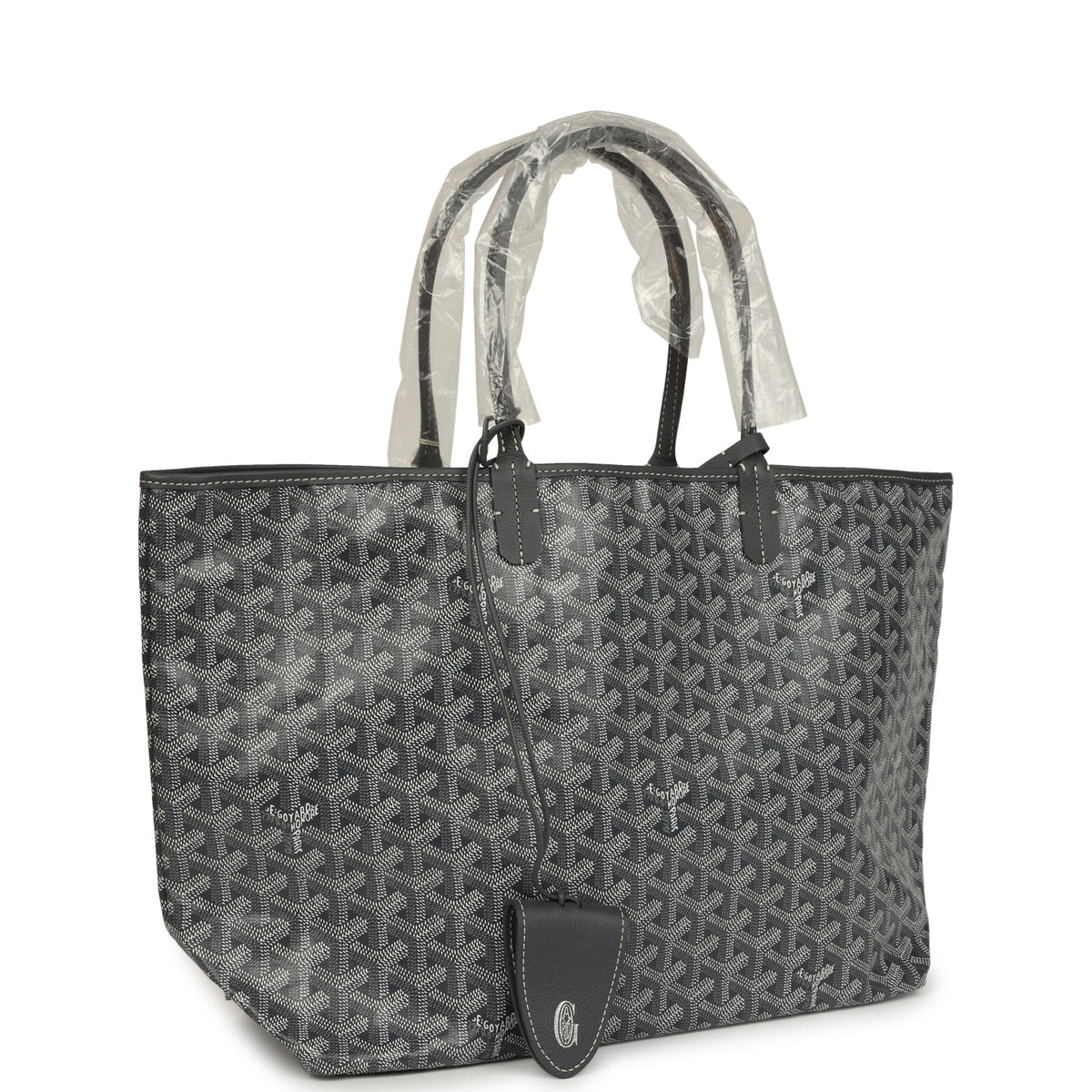Goyard Goyardine Grey Saint Louis PM Tote Bag Palladium Hardware