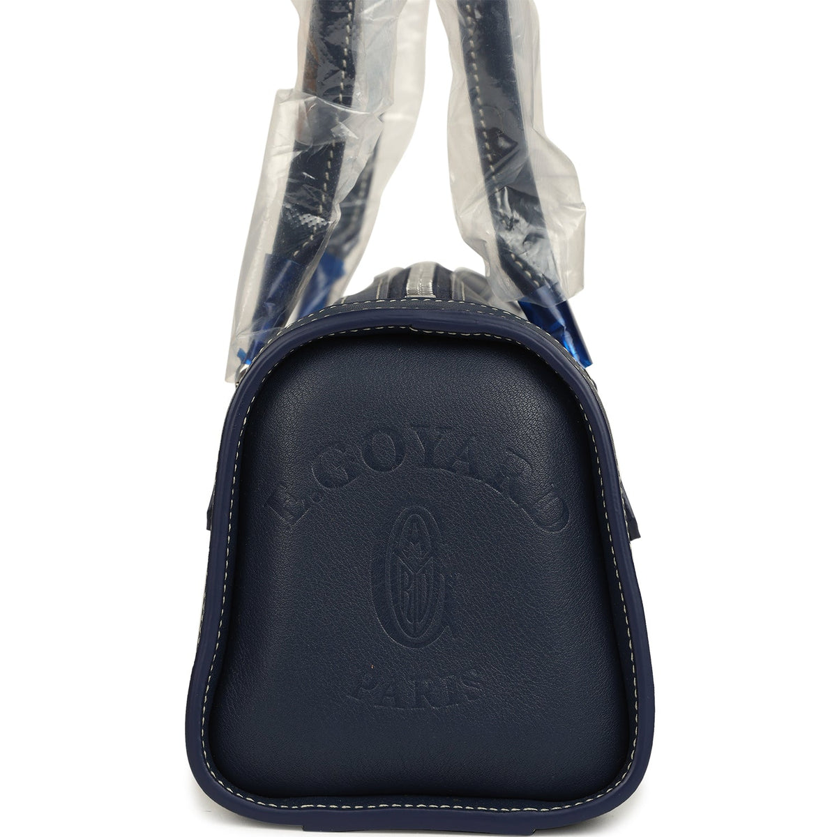 Goyard Goyardine Canvas Bonbonnière Bag Navy Blue Chevroches Calfskin Palladium Hardware