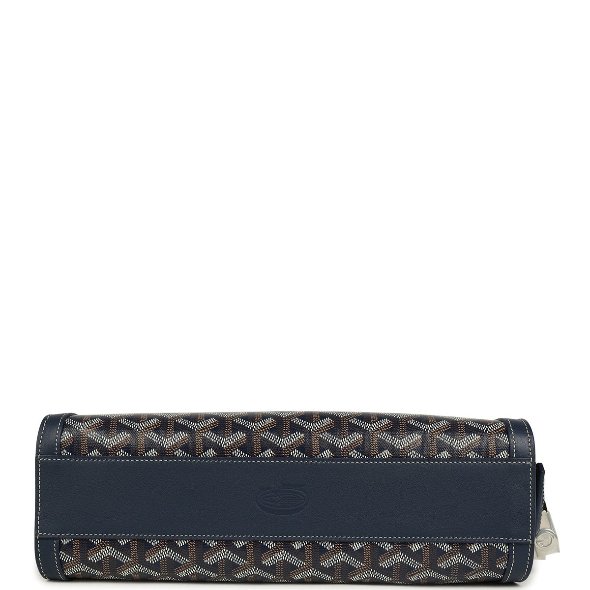 Goyard Goyardine Canvas Bonbonnière Bag Navy Blue Chevroches Calfskin Palladium Hardware