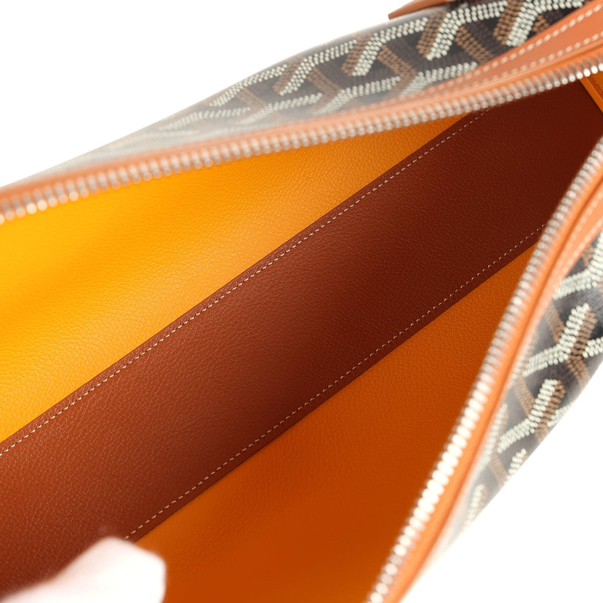 Goyard Goyardine Canvas Bonbonnière Bag Black, Brown Chevroches Calfskin Palladium Hardware
