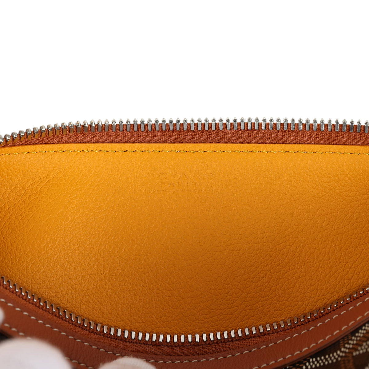 Goyard Goyardine Canvas Bonbonnière Bag Black, Brown Chevroches Calfskin Palladium Hardware