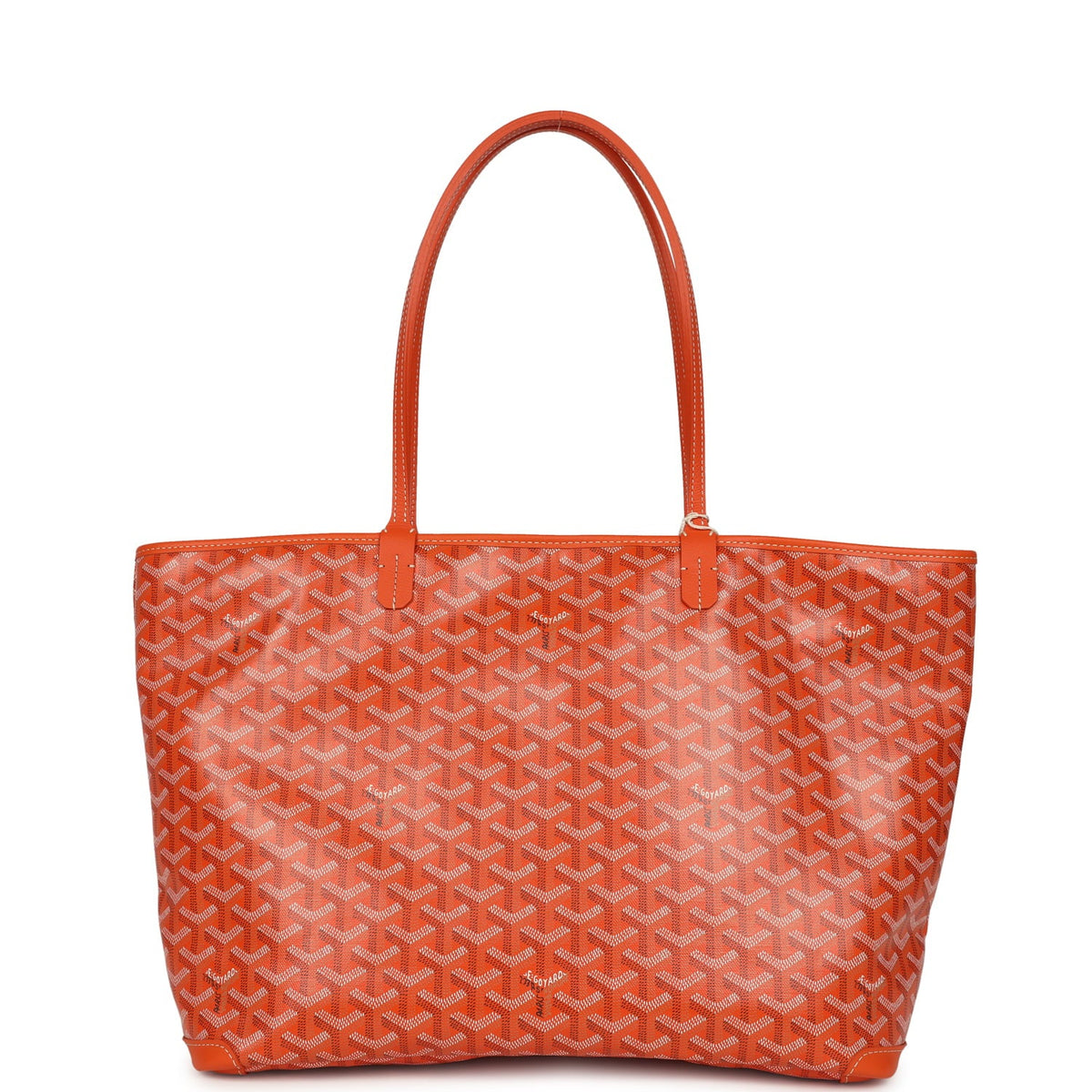 Goyard Goyardine Orange Artois MM Tote Palladium Hardware