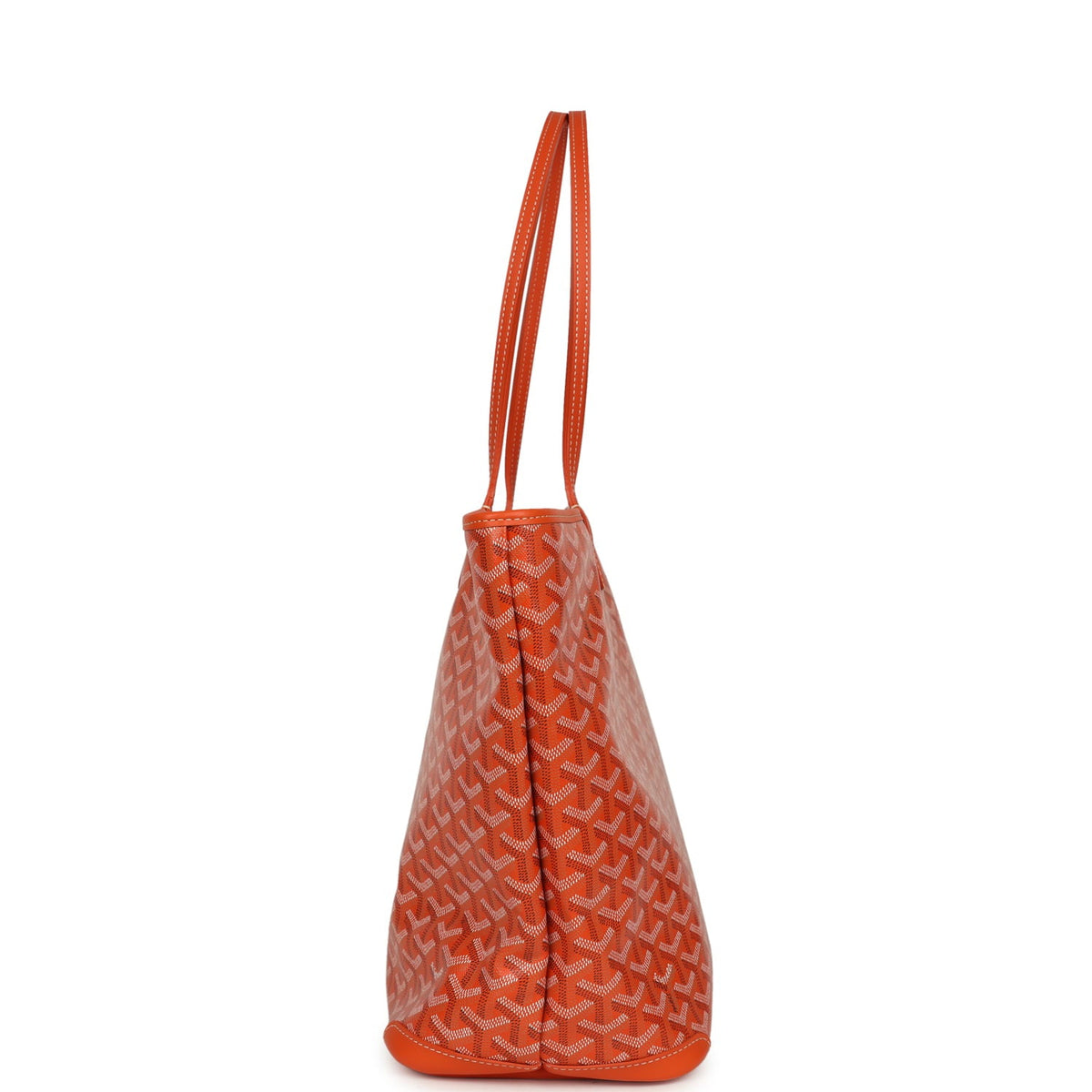 Goyard Goyardine Orange Artois MM Tote Palladium Hardware