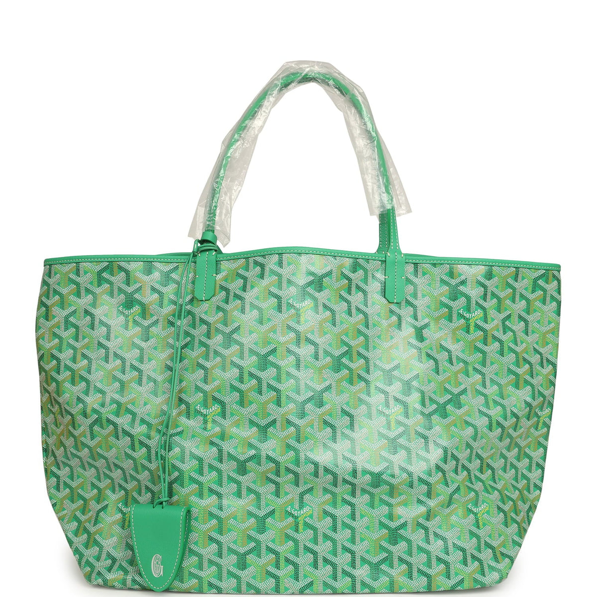 Goyard Goyardine Meadow Green Saint Louis GM Tote Palladium Hardware