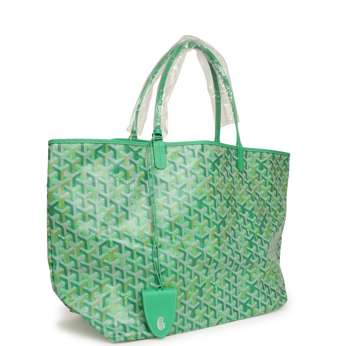 Goyard Goyardine Meadow Green Saint Louis GM Tote Palladium Hardware