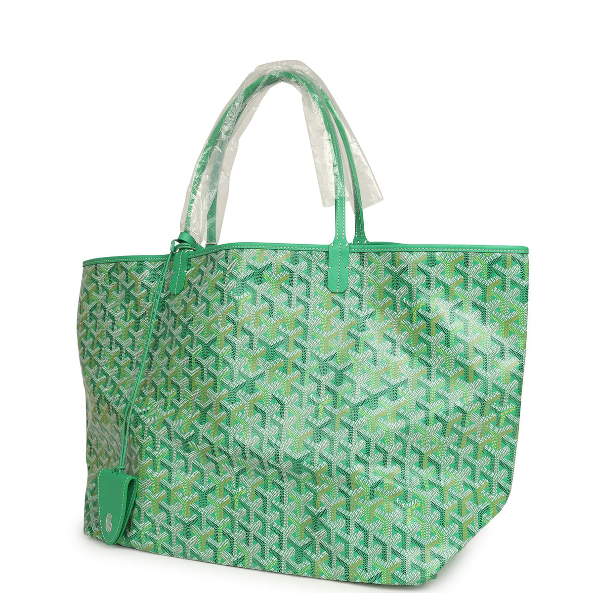 Goyard Goyardine Meadow Green Saint Louis GM Tote Palladium Hardware