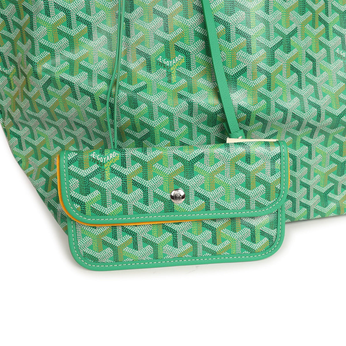 Goyard Goyardine Meadow Green Saint Louis GM Tote Palladium Hardware