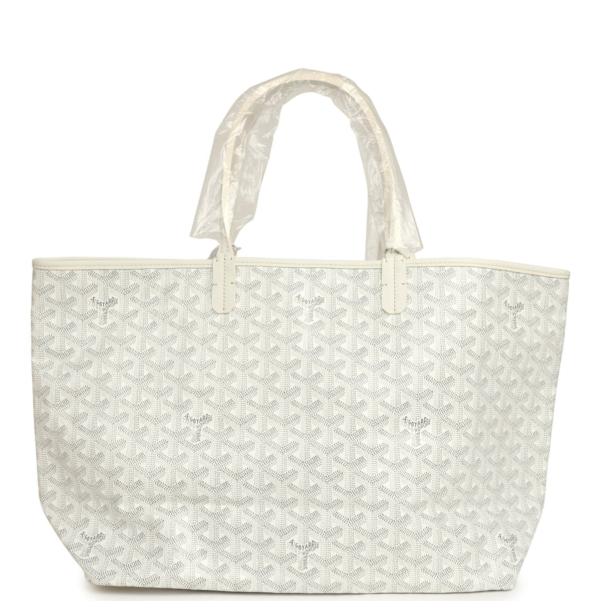 Goyard Goyardine White Saint Louis PM Tote Bag Palladium Hardware
