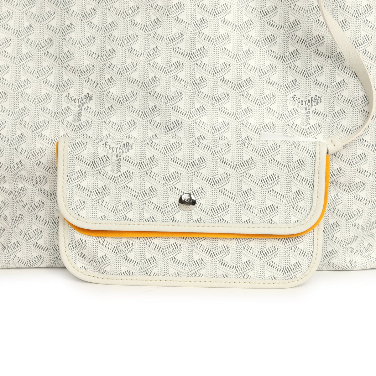 Goyard Goyardine White Saint Louis PM Tote Bag Palladium Hardware