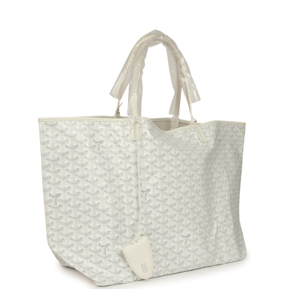 Goyard Goyardine Canvas White Saint Louis GM Tote Palladium Hardware