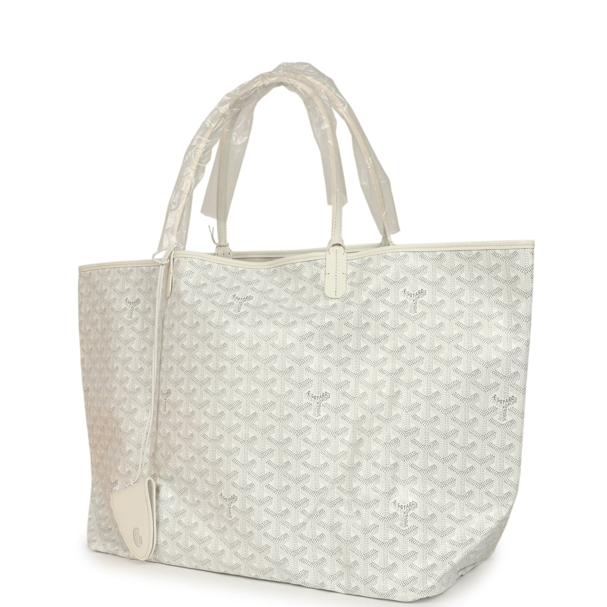 Goyard Goyardine Canvas White Saint Louis GM Tote Palladium Hardware