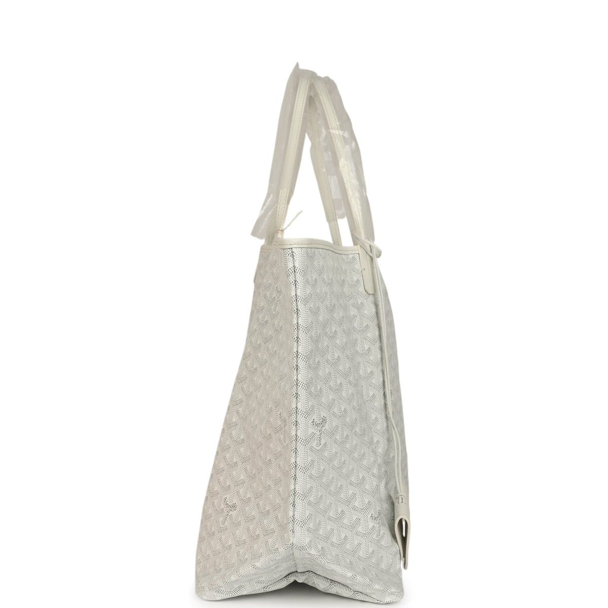 Goyard Goyardine Canvas White Saint Louis GM Tote Palladium Hardware