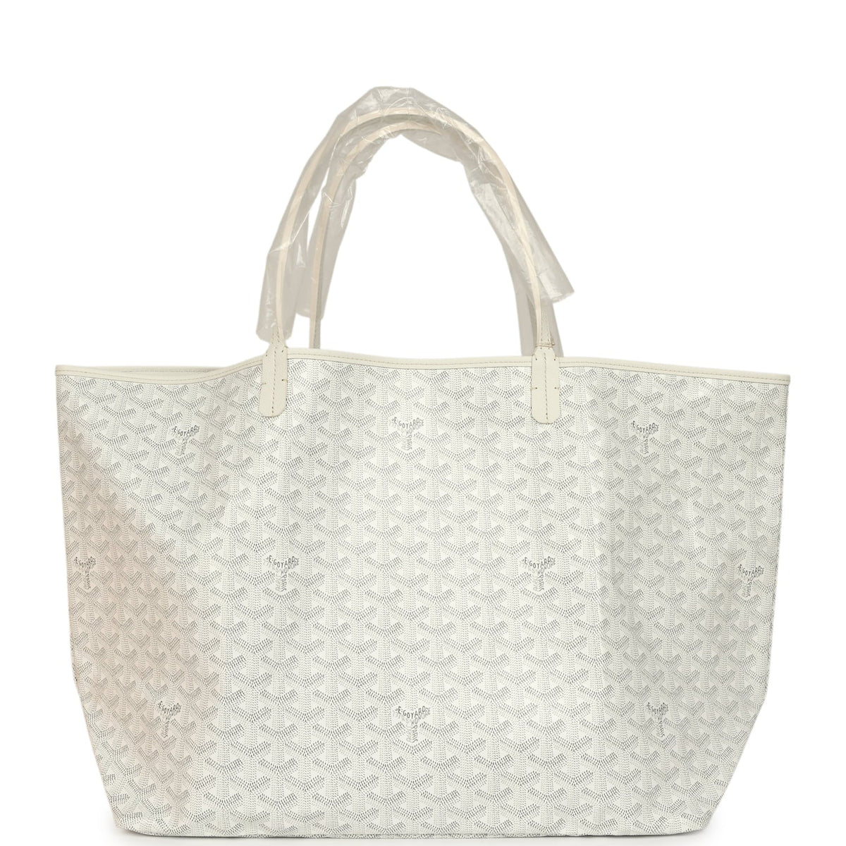Goyard Goyardine Canvas White Saint Louis GM Tote Palladium Hardware