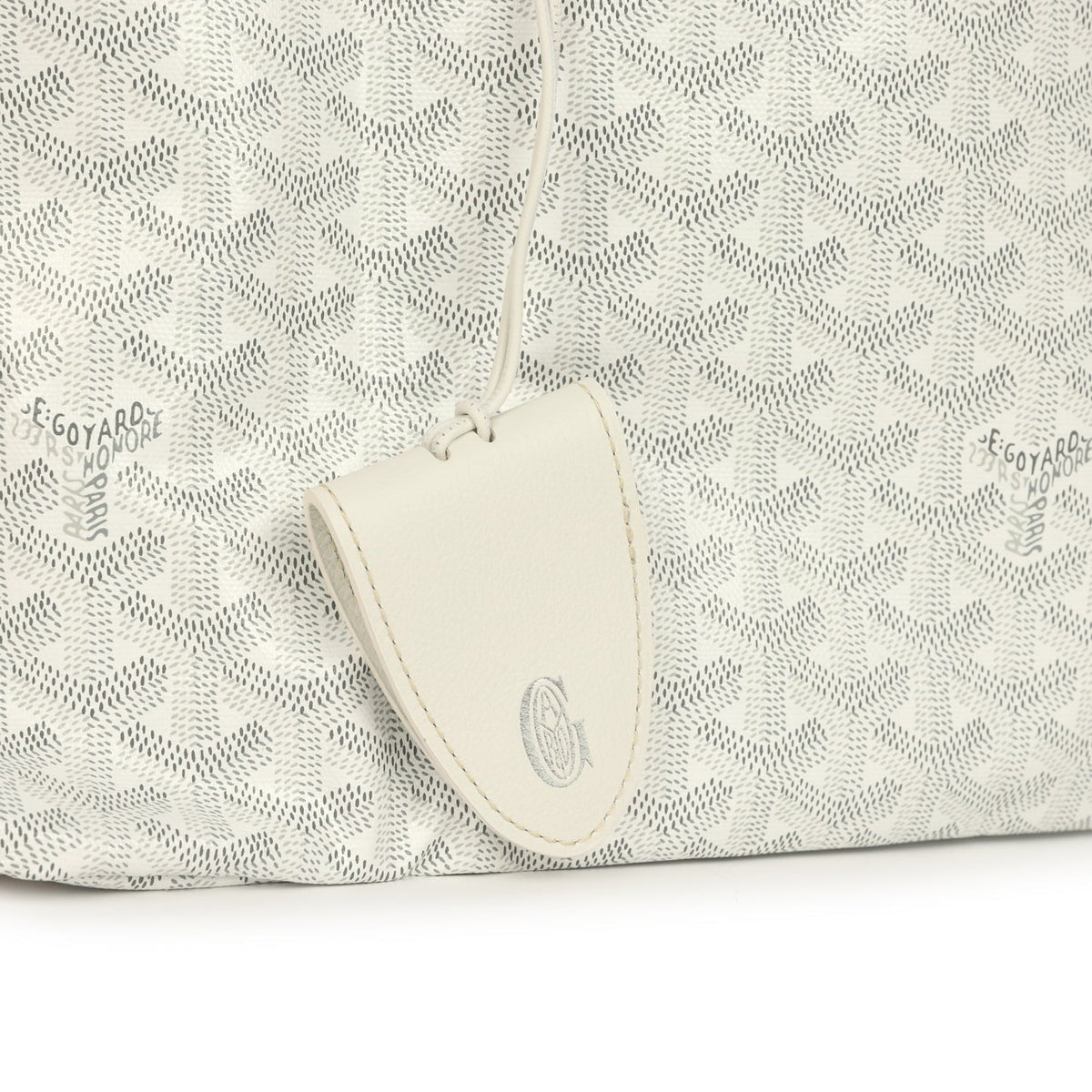 Goyard Goyardine Canvas White Saint Louis GM Tote Palladium Hardware