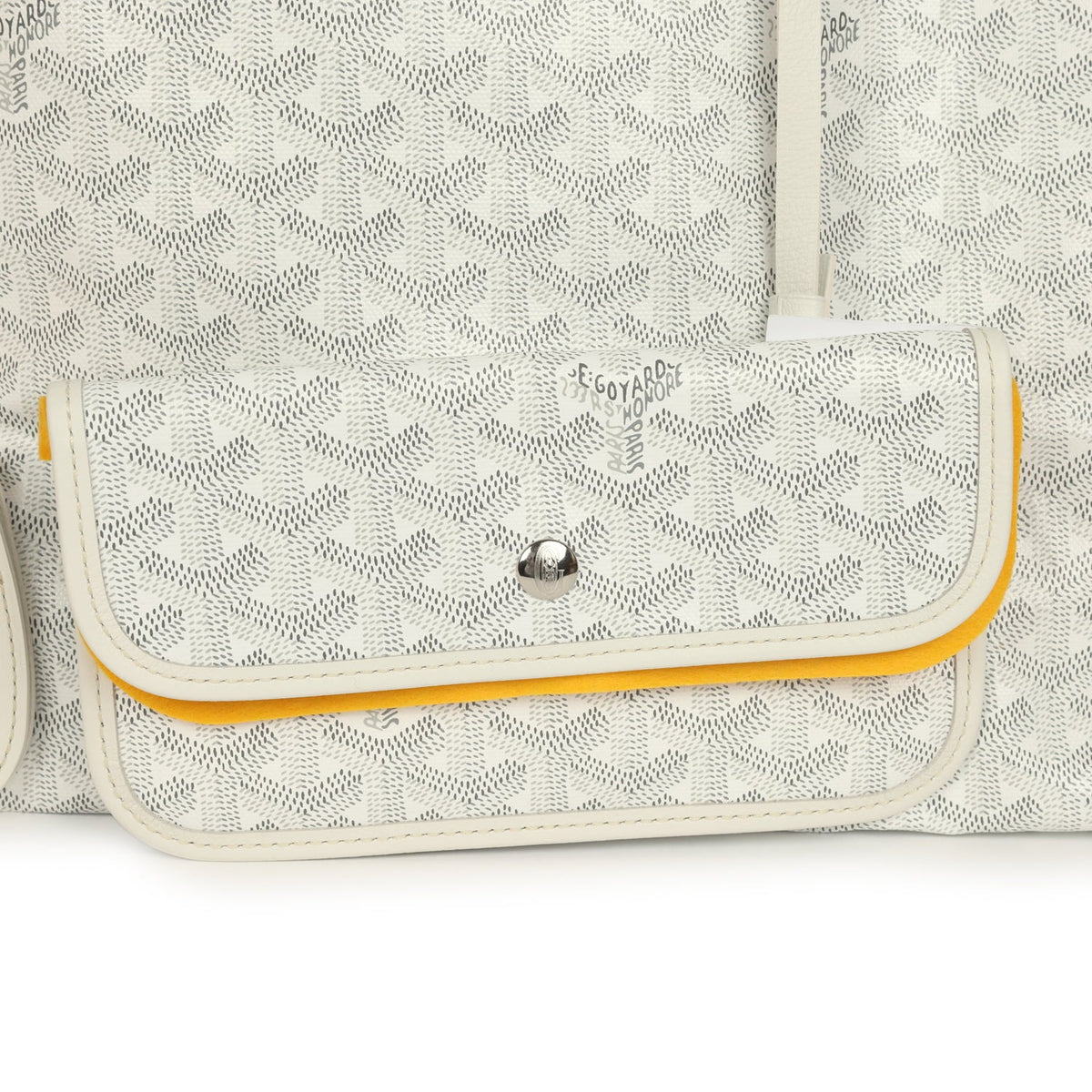 Goyard Goyardine Canvas White Saint Louis GM Tote Palladium Hardware