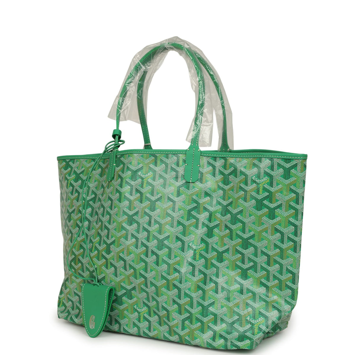 Goyard Goyardine Meadow Green Saint Louis PM Tote Palladium Hardware