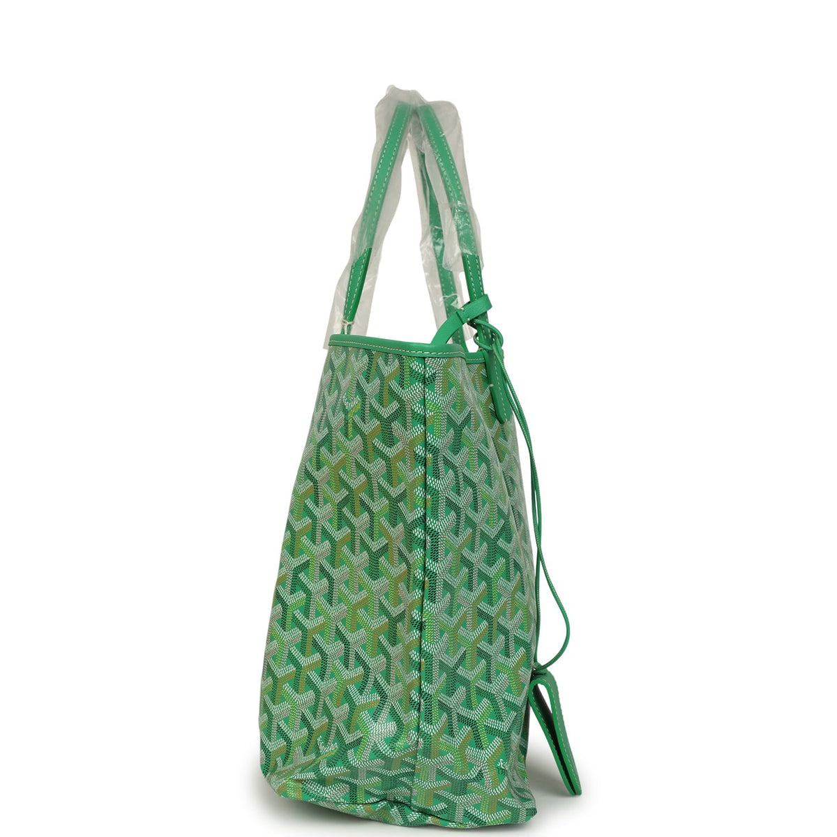 Goyard Goyardine Meadow Green Saint Louis PM Tote Palladium Hardware