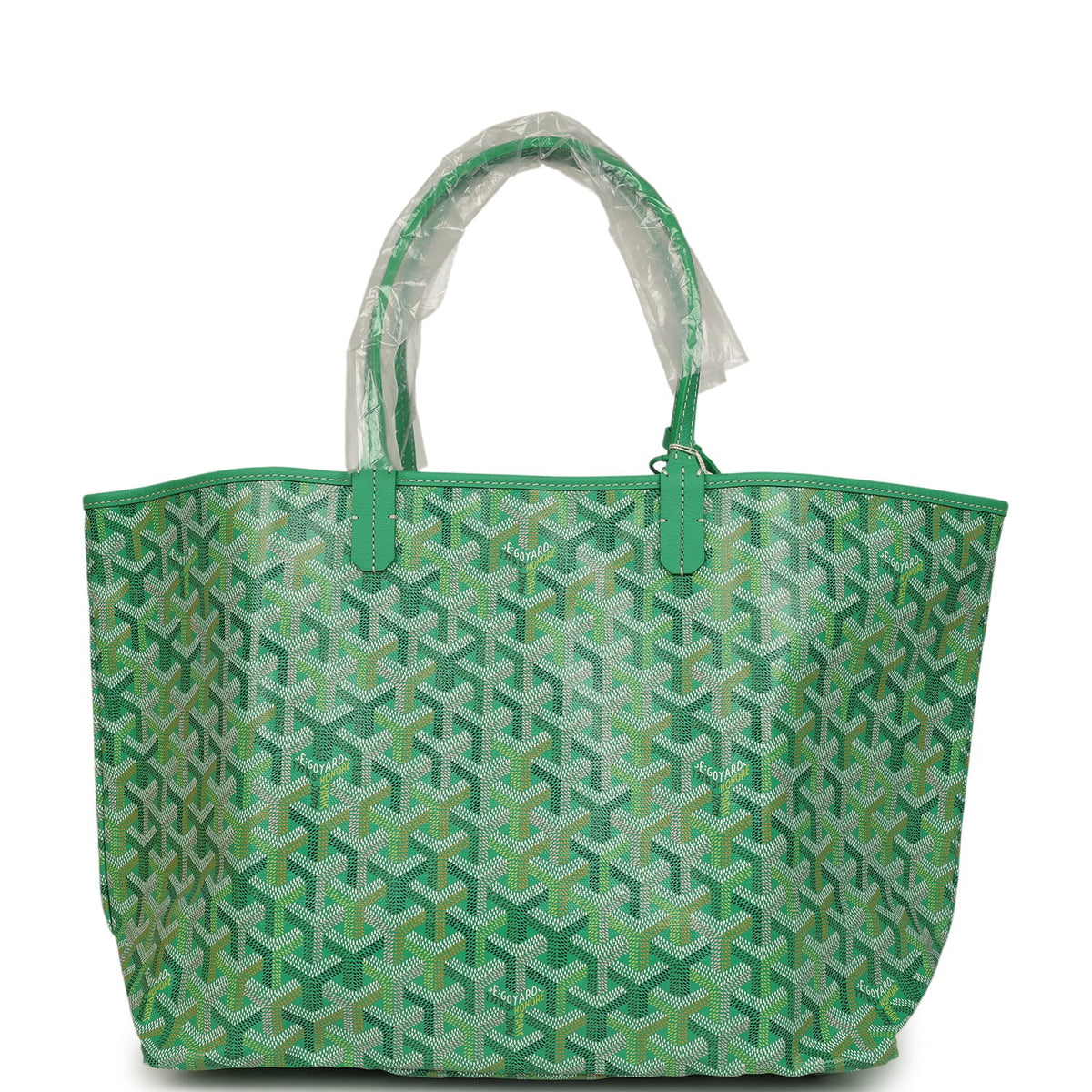 Goyard Goyardine Meadow Green Saint Louis PM Tote Palladium Hardware