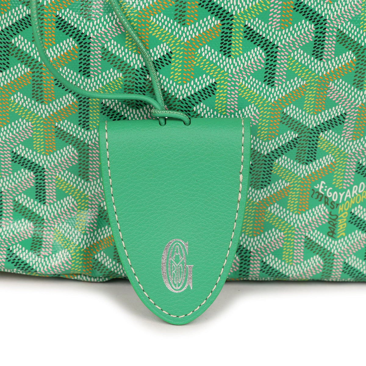 Goyard Goyardine Meadow Green Saint Louis PM Tote Palladium Hardware