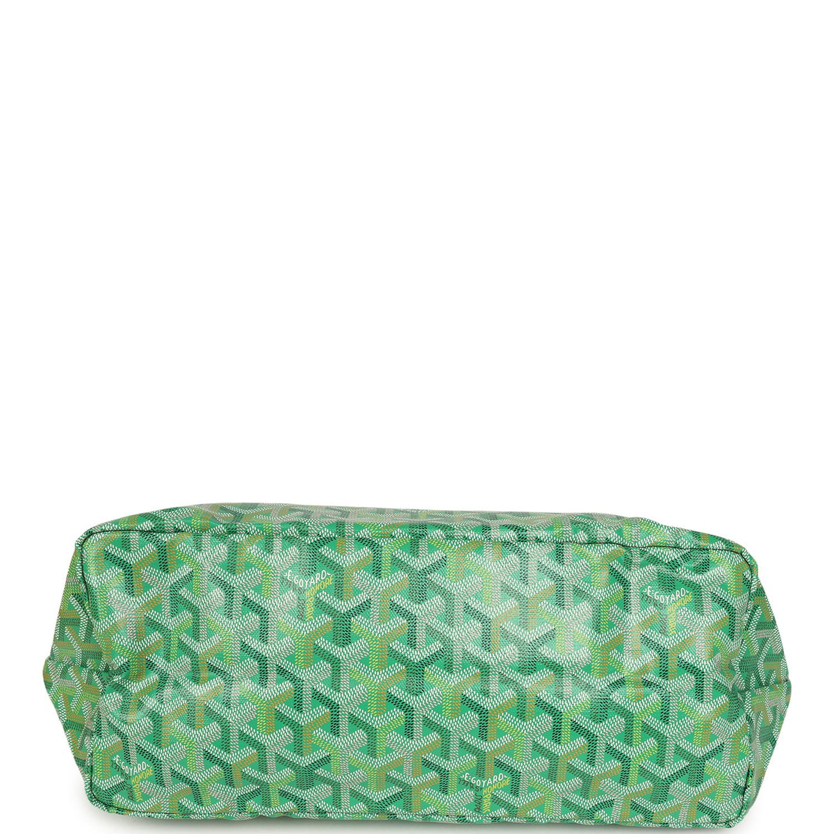 Goyard Goyardine Meadow Green Saint Louis PM Tote Palladium Hardware