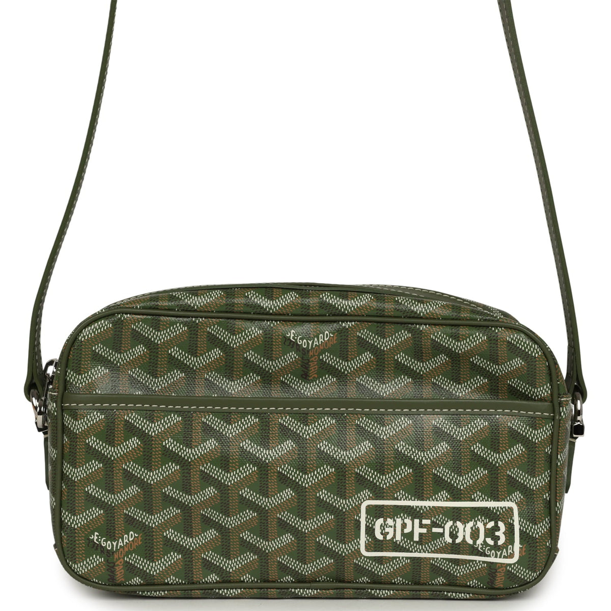 Goyard Goyardine Khaki Cap Vert PM Bag Palladium Hardware