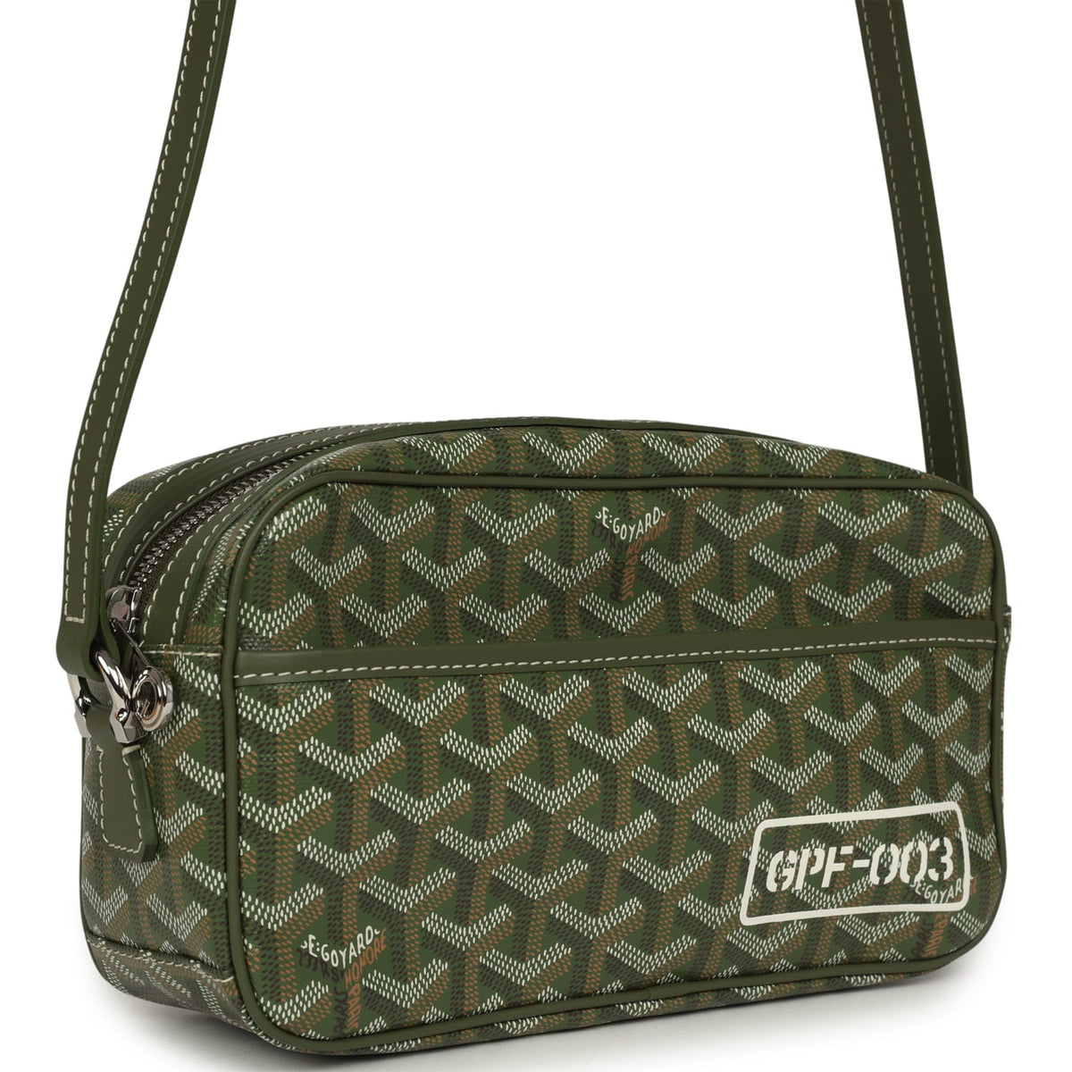 Goyard Goyardine Khaki Cap Vert PM Bag Palladium Hardware