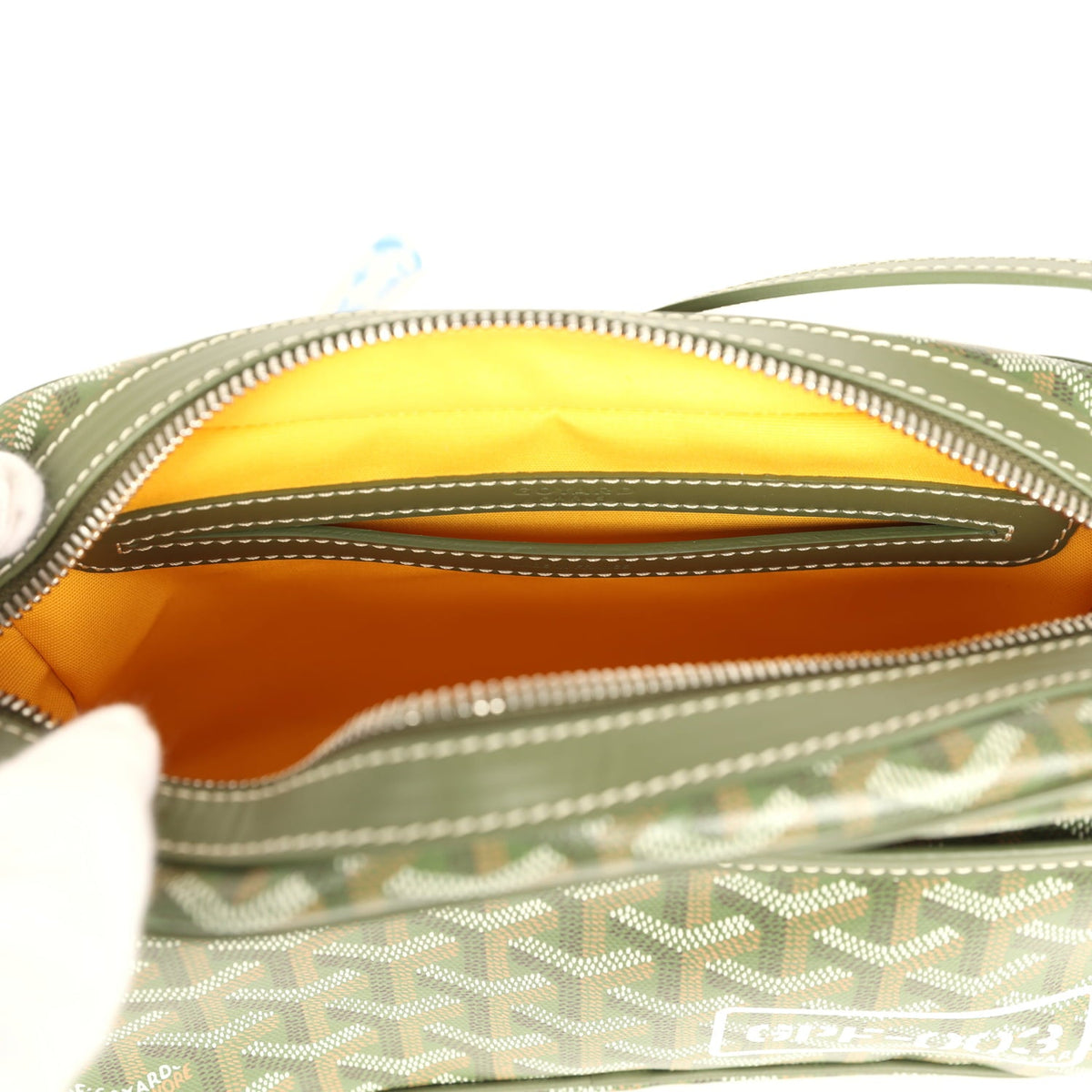 Goyard Goyardine Khaki Cap Vert PM Bag Palladium Hardware