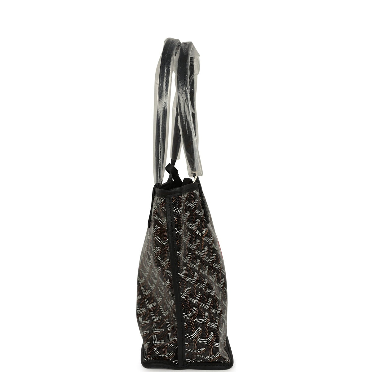 Goyard Goyardine Hand-Painted Heart Anjou Black Mini Bag Palladium Hardware