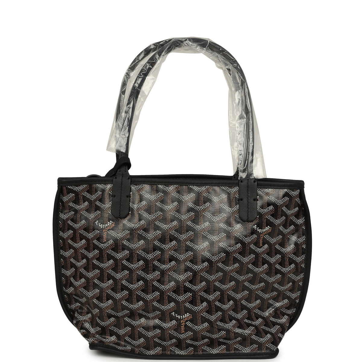 Goyard Goyardine Hand-Painted Heart Anjou Black Mini Bag Palladium Hardware