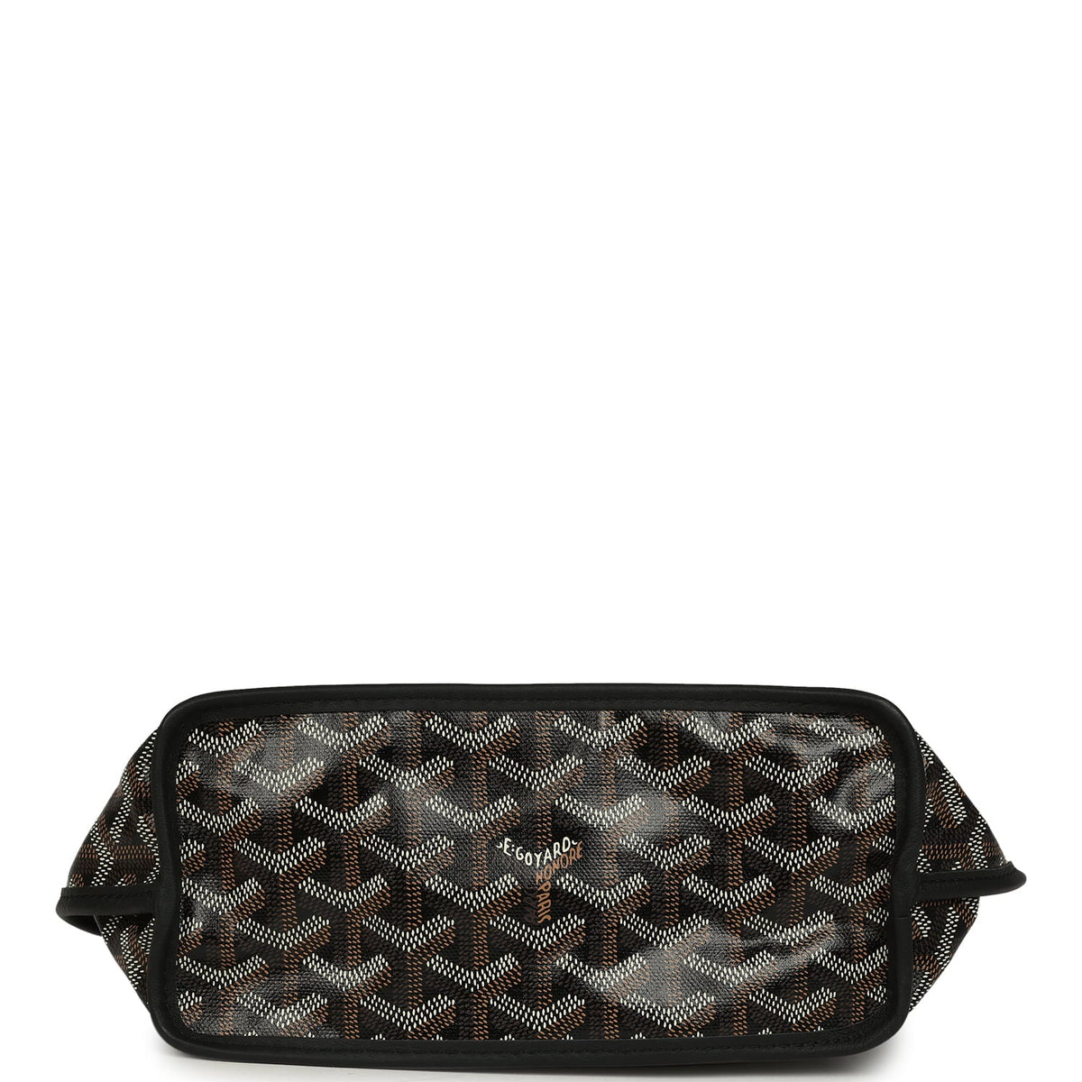 Goyard Goyardine Hand-Painted Heart Anjou Black Mini Bag Palladium Hardware