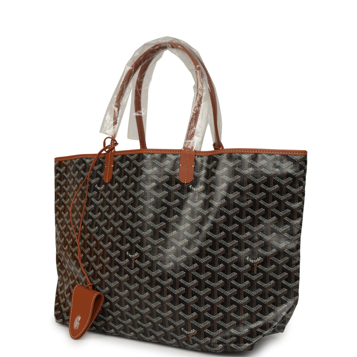Goyard Goyardine Black and Brown Saint Louis PM Tote Bag Palladium Hardware