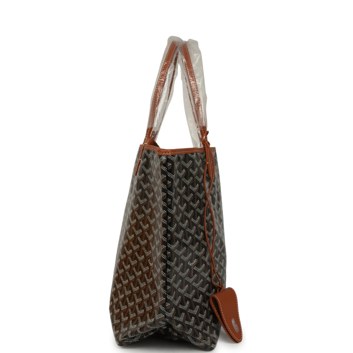 Goyard Goyardine Black and Brown Saint Louis PM Tote Bag Palladium Hardware