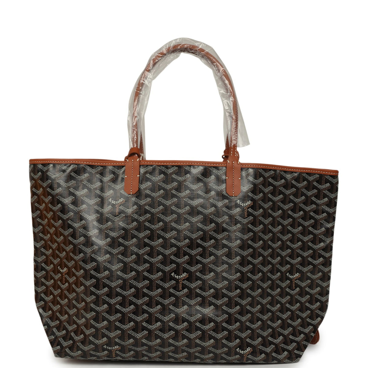 Goyard Goyardine Black and Brown Saint Louis PM Tote Bag Palladium Hardware