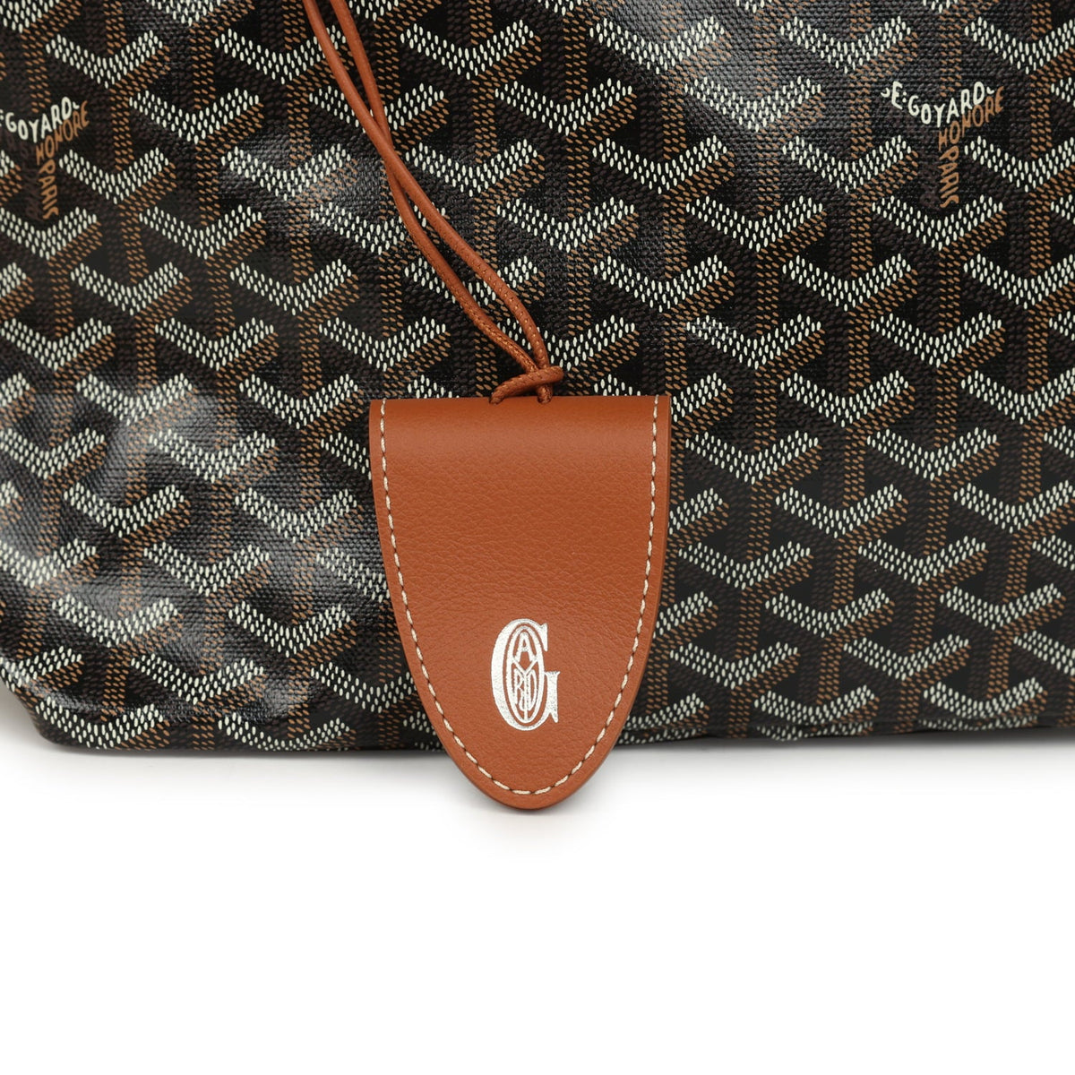 Goyard Goyardine Black and Brown Saint Louis PM Tote Bag Palladium Hardware