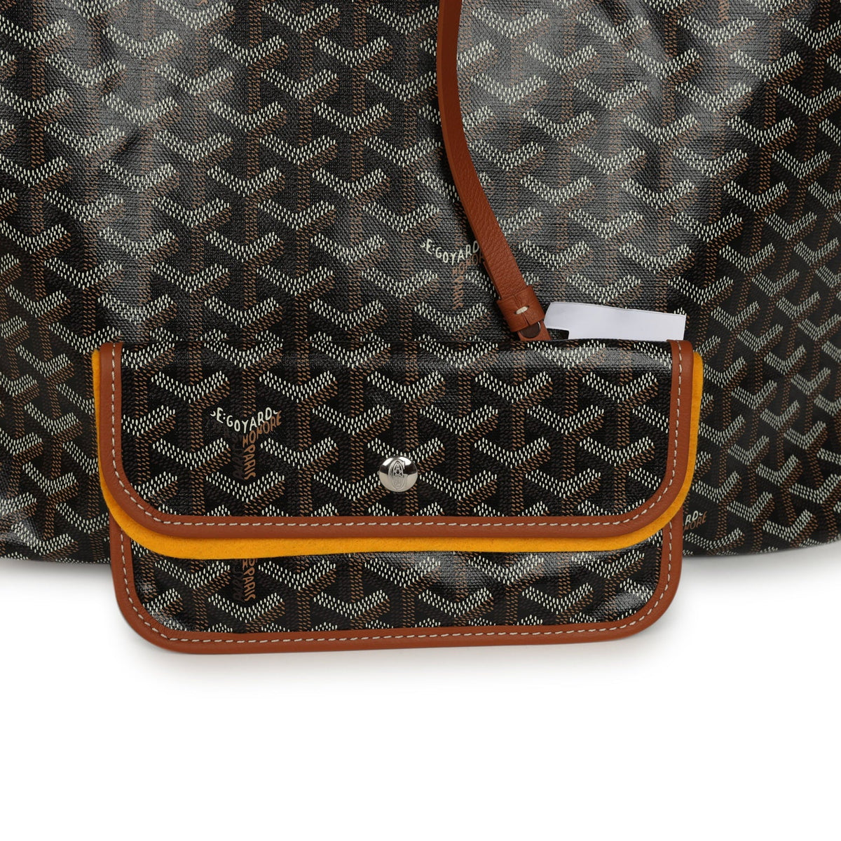 Goyard Goyardine Black and Brown Saint Louis PM Tote Bag Palladium Hardware
