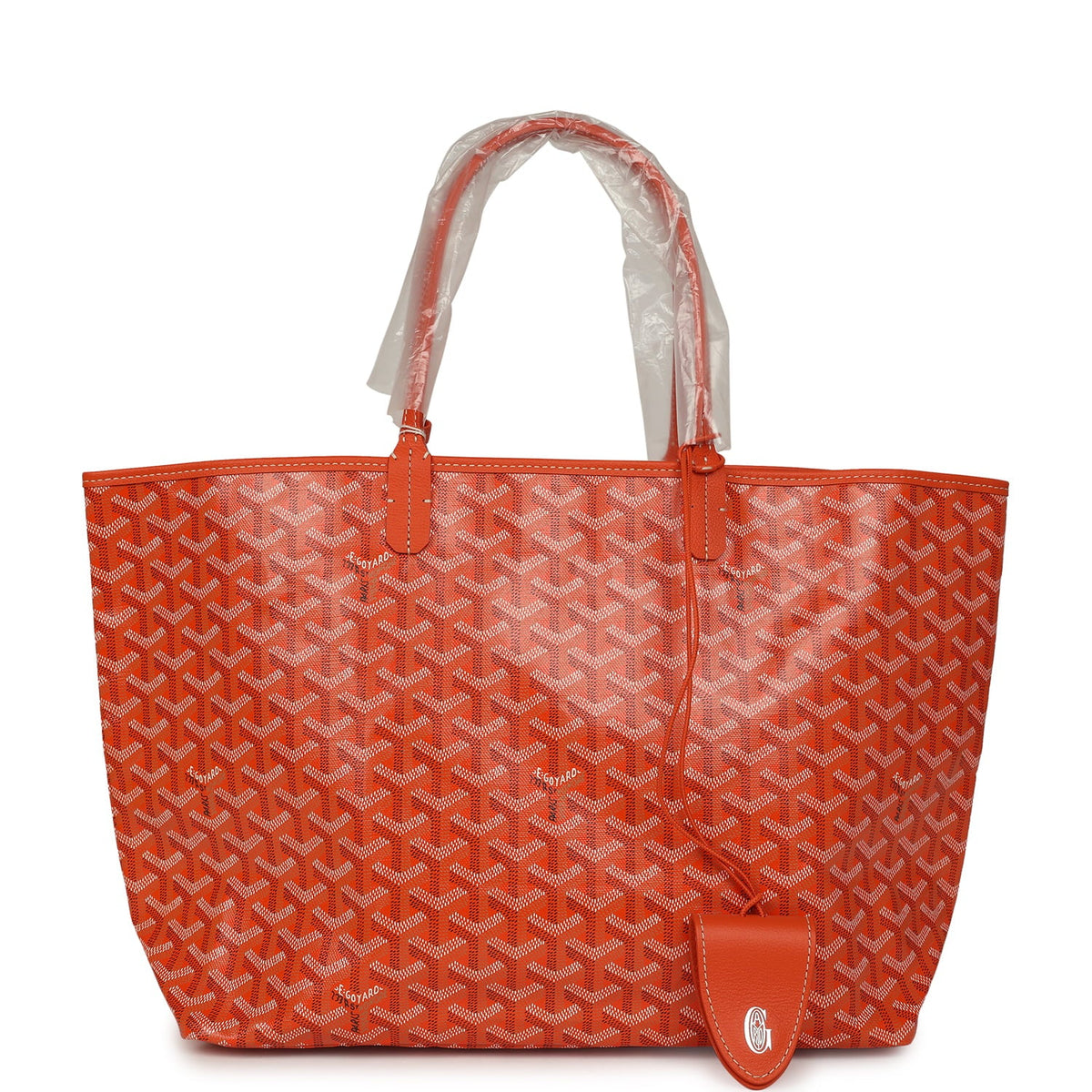 Goyard Goyardine Canvas Orange Saint Louis PM Tote Palladium Hardware