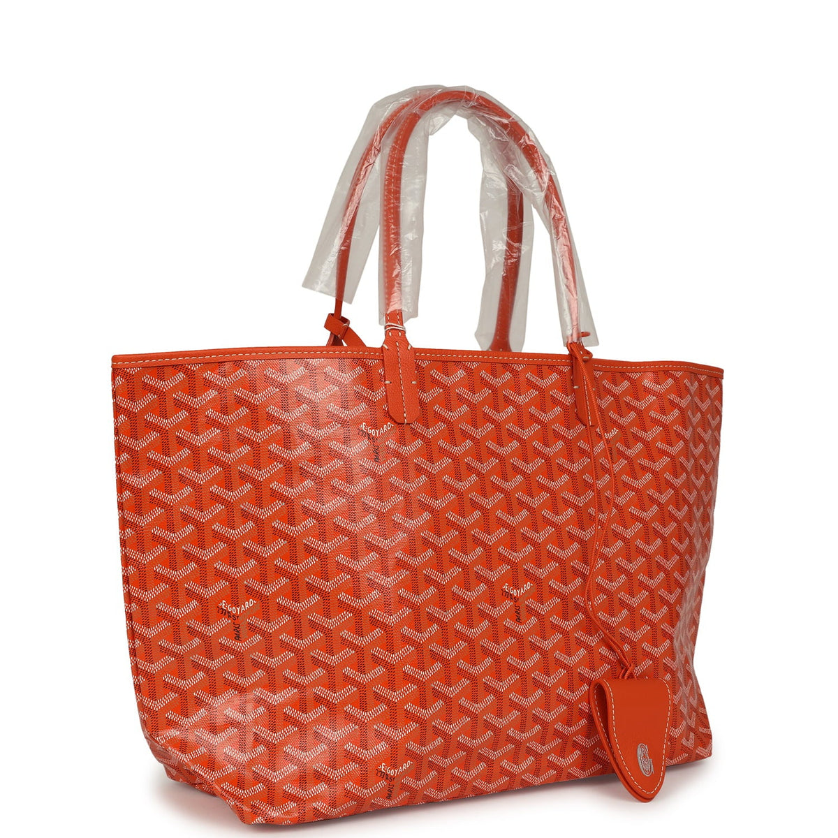 Goyard Goyardine Canvas Orange Saint Louis PM Tote Palladium Hardware