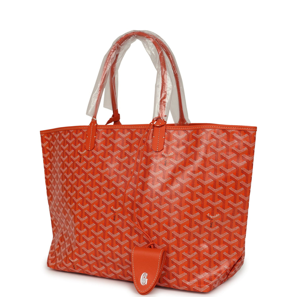 Goyard Goyardine Canvas Orange Saint Louis PM Tote Palladium Hardware
